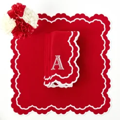 Napkins | Mrs. Alice Monogram<Mrs. Alice Lily Red & White Napkins (Set of 4)