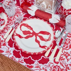 Placemats<Mrs. Alice Lily Red & White Placemats (Set of 4)