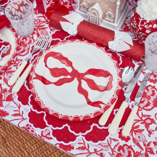 Placemats<Mrs. Alice Lily Red & White Placemats (Set of 4)