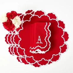 Table Linen Sets | Mrs. Alice Monogram<Mrs. Alice Lily Red & White Placemats & Napkins (Set of 4)