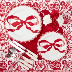 Placemats<Mrs. Alice Lily Red & White Placemats (Set of 4)