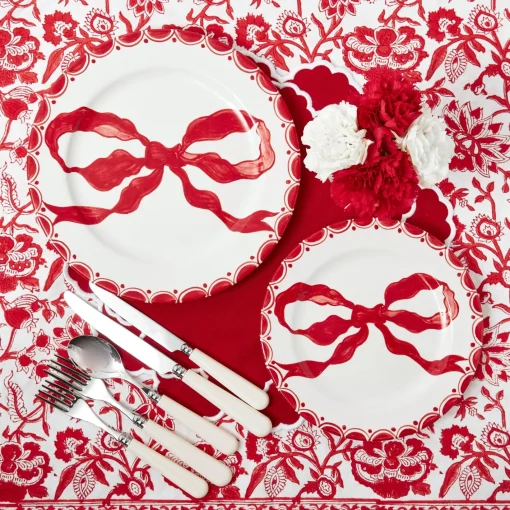 Placemats<Mrs. Alice Lily Red & White Placemats (Set of 4)