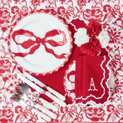 Table Linen Sets | Mrs. Alice Monogram<Mrs. Alice Lily Red & White Placemats & Napkins (Set of 4)