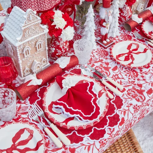 Placemats<Mrs. Alice Lily Red & White Placemats (Set of 4)