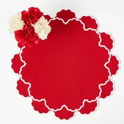 Placemats<Mrs. Alice Lily Red & White Placemats (Set of 4)