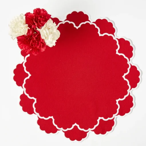 Placemats<Mrs. Alice Lily Red & White Placemats (Set of 4)