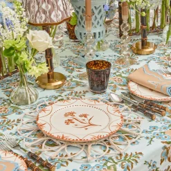 Summer Table Linen | Napkins<Mrs. Alice Lily Sand & Blue Napkins (Set of 4)