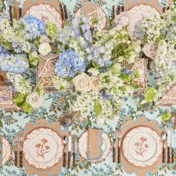 Summer Table Linen | Placemats<Mrs. Alice Lily Sand & Blue Placemats (Set of 4)