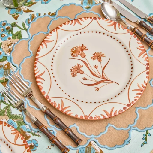 Summer Table Linen | Placemats<Mrs. Alice Lily Sand & Blue Placemats (Set of 4)