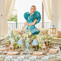 Summer Table Linen | Placemats<Mrs. Alice Lily Sand & Blue Placemats (Set of 4)