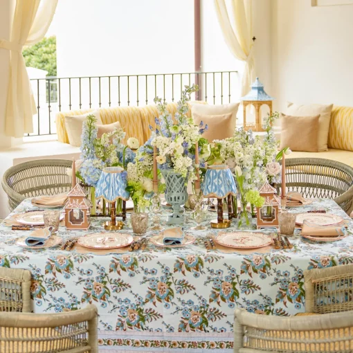 Summer Table Linen | Placemats<Mrs. Alice Lily Sand & Blue Placemats (Set of 4)
