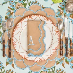 Summer Table Linen | Placemats<Mrs. Alice Lily Sand & Blue Placemats (Set of 4)