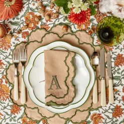 Napkins | Mrs. Alice Monogram<Mrs. Alice Lily Sand & Green Napkins (Set of 4)
