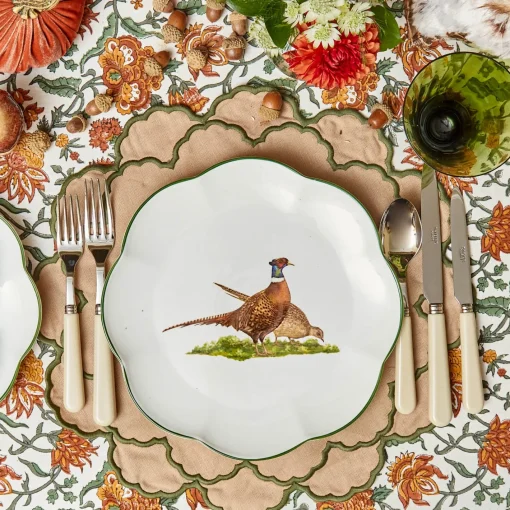 Placemats<Mrs. Alice Lily Sand & Green Placemats (Set of 4)