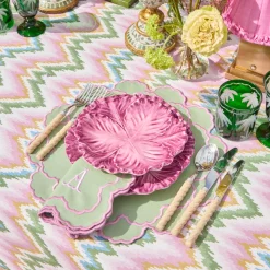 Summer Table Linen | Napkins<Mrs. Alice Lily Soft Green & Pink Napkins (Set of 4)