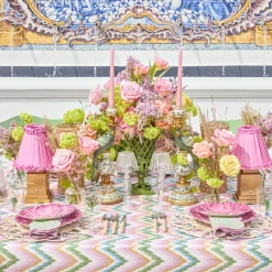 Summer Table Linen | Napkins<Mrs. Alice Lily Soft Green & Pink Napkins (Set of 4)
