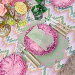 Summer Table Linen | Napkins<Mrs. Alice Lily Soft Green & Pink Napkins (Set of 4)