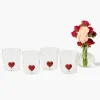 Glasses | For Her<Mrs. Alice Love Heart Glasses (Set of 4)