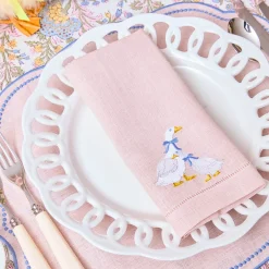 Napkins<Mrs. Alice Lucy Goose Pink Linen Napkins (Set of 4)