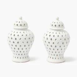 Spring Decorations | Christmas Decorations<Mrs. Alice Lydia Ginger Jar (Pair)
