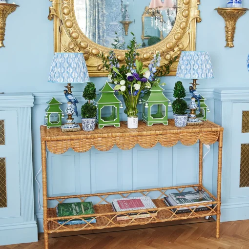Furniture | Furniture<Mrs. Alice Madeleine Rattan Scalloped Console Table