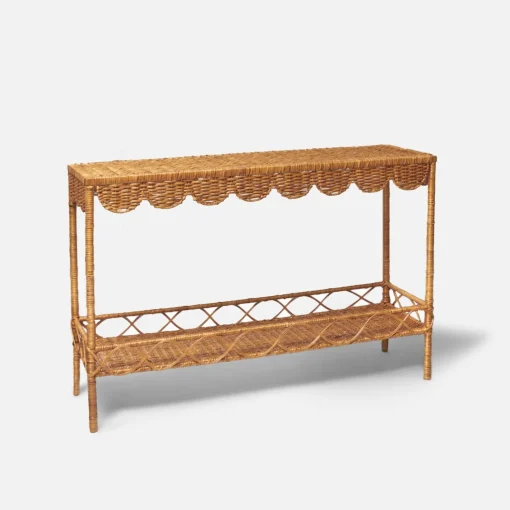 Furniture | Furniture<Mrs. Alice Madeleine Rattan Scalloped Console Table