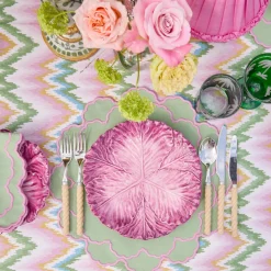 Summer Table Linen | Tablecloths<Mrs. Alice Magdalena Green & Pink Tablecloth
