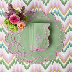 Summer Table Linen | Tablecloths<Mrs. Alice Magdalena Green & Pink Tablecloth