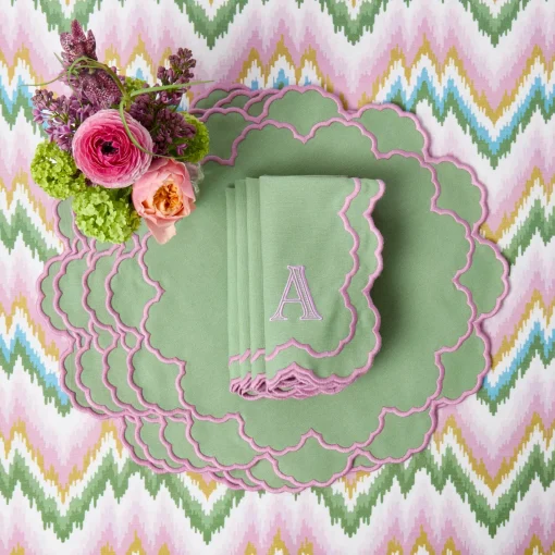 Summer Table Linen | Tablecloths<Mrs. Alice Magdalena Green & Pink Tablecloth