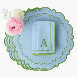 Summer Table Linen | Table Linen Sets<Mrs. Alice Mariana Blue & Green Placemats & Napkins (Set of 4)