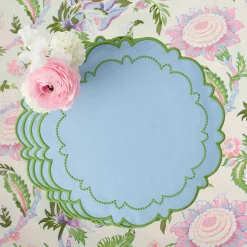 Summer Table Linen | Placemats<Mrs. Alice Mariana Blue & Green Placemats (Set of 4)