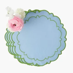 Summer Table Linen | Placemats<Mrs. Alice Mariana Blue & Green Placemats (Set of 4)