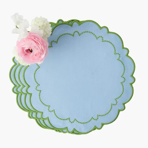 Summer Table Linen | Placemats<Mrs. Alice Mariana Blue & Green Placemats (Set of 4)