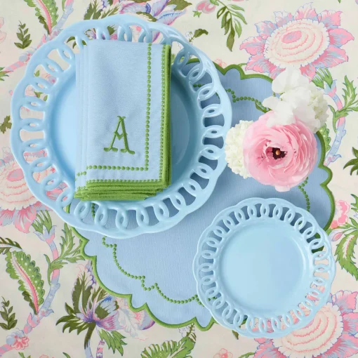 Summer Table Linen | Placemats<Mrs. Alice Mariana Blue & Green Placemats (Set of 4)