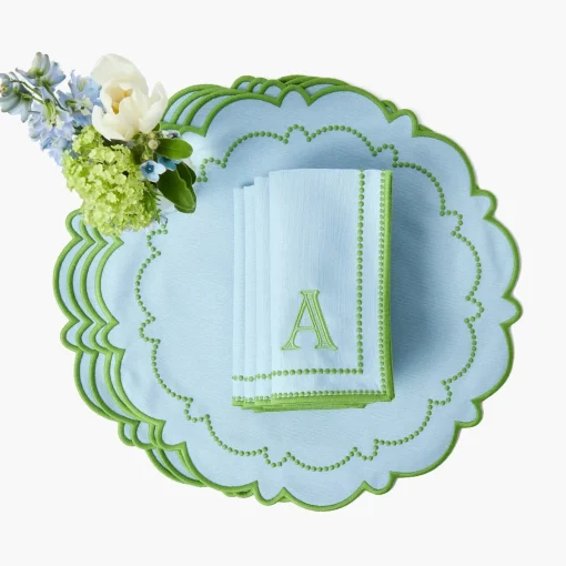 Summer Table Linen | Table Linen Sets<Mrs. Alice Mariana Blue & Green Placemats & Napkins (Set of 4)