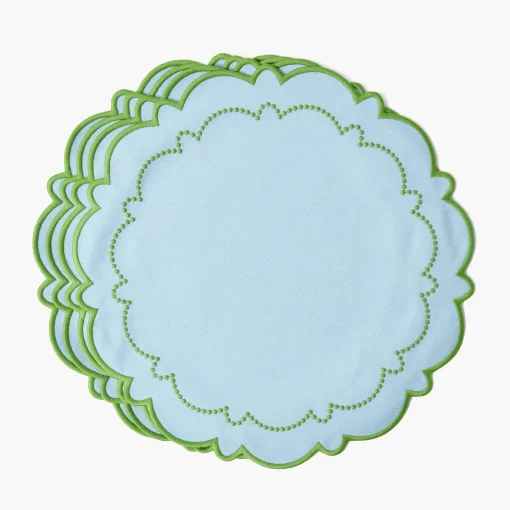Summer Table Linen | Placemats<Mrs. Alice Mariana Blue & Green Placemats (Set of 4)
