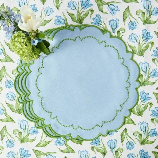 Summer Table Linen | Placemats<Mrs. Alice Mariana Blue & Green Placemats (Set of 4)