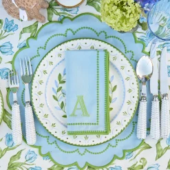 Summer Table Linen | Table Linen Sets<Mrs. Alice Mariana Blue & Green Placemats & Napkins (Set of 4)