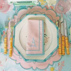 Summer Table Linen | Table Linen Sets<Mrs. Alice Mariana Pink & Duck Egg Placemats & Napkins (Set of 4)