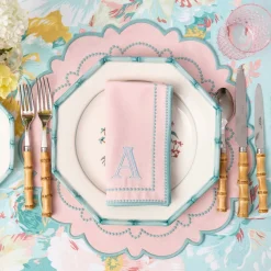 Summer Table Linen | Placemats<Mrs. Alice Mariana Pink & Duck Egg Placemats (Set of 4)