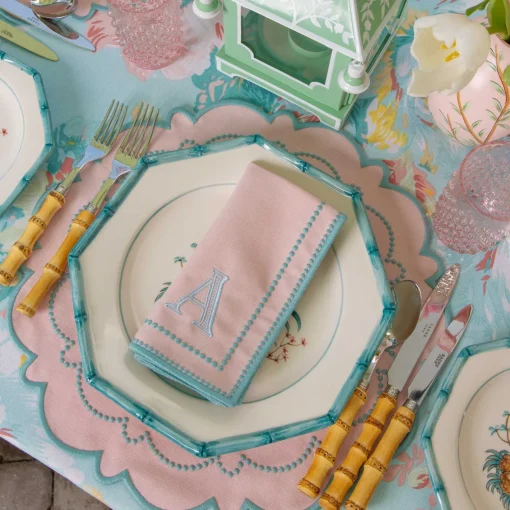 Summer Table Linen | Placemats<Mrs. Alice Mariana Pink & Duck Egg Placemats (Set of 4)