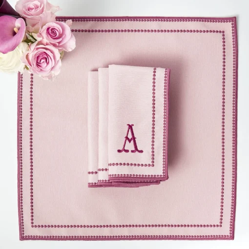 Summer Table Linen | Napkins<Mrs. Alice Mariana Pink Napkins (Set of 4)