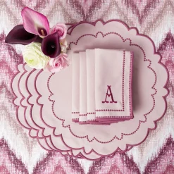Summer Table Linen | Table Linen Sets<Mrs. Alice Mariana Pink Placemats & Napkins (Set of 4)
