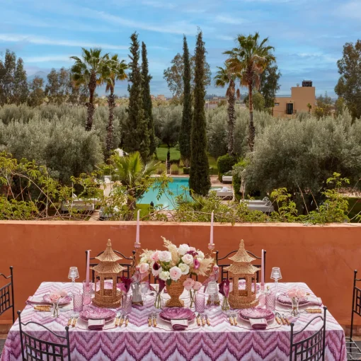 Summer Table Linen | Table Linen Sets<Mrs. Alice Mariana Pink Placemats & Napkins (Set of 4)