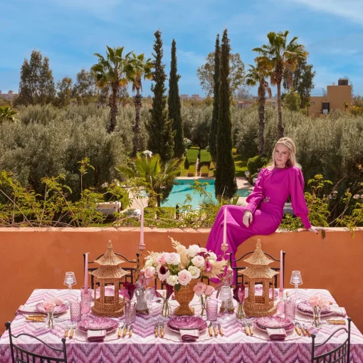 Summer Table Linen | Table Linen Sets<Mrs. Alice Mariana Pink Placemats & Napkins (Set of 4)
