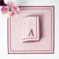 Summer Table Linen | Table Linen Sets<Mrs. Alice Mariana Pink Placemats & Napkins (Set of 4)