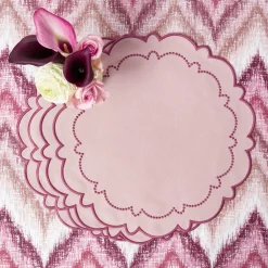 Summer Table Linen | Placemats<Mrs. Alice Mariana Pink Placemats (Set of 4)