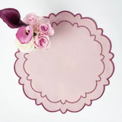 Summer Table Linen | Placemats<Mrs. Alice Mariana Pink Placemats (Set of 4)