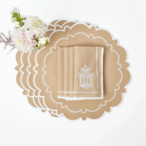Table Linen Sets | Mrs. Alice Monogram<Mrs. Alice Mariana Sand Placemats & Napkins (Set of 4)