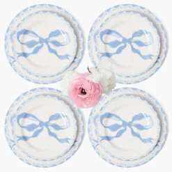Summer Crockery | Crockery Sets<Mrs. Alice Marilyn Blue Bow Dinner & Starter Plates (Set of 8)